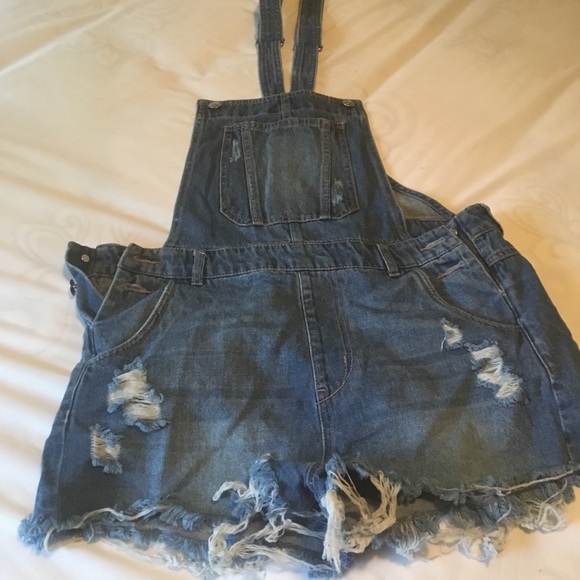 Distress H&M Overall Shorts *** SOLD *** - Picture 1 of 4